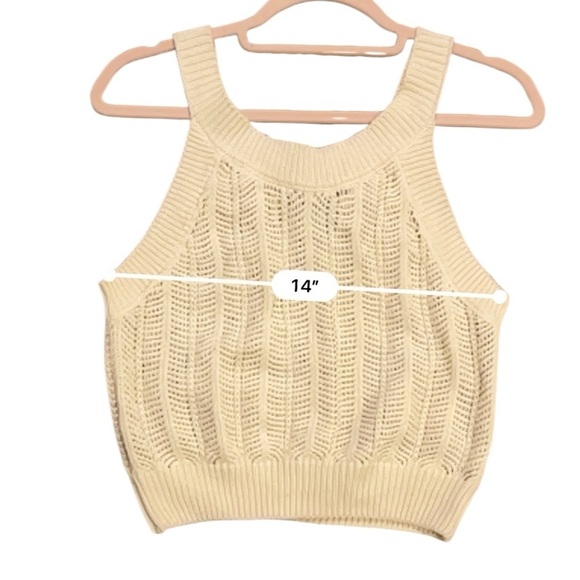 House of Morii open knit sweater tank cream small minimalist - Picture 5 of 8